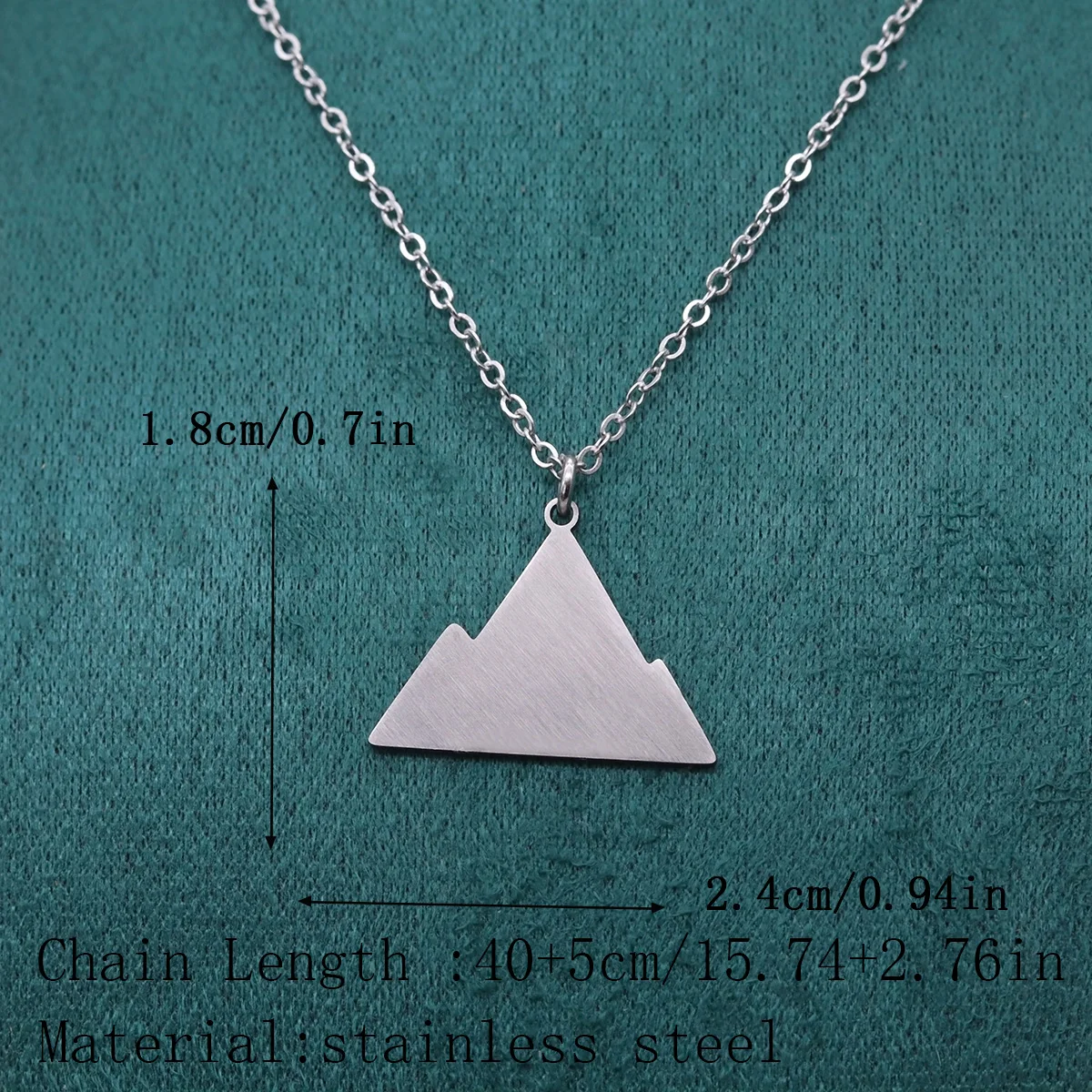 Kinitial Stainless Steel Necklace Minimalist Mountain Top Pendant Snowy Mountain Necklace Hiking Outdoor Travel Jewelry