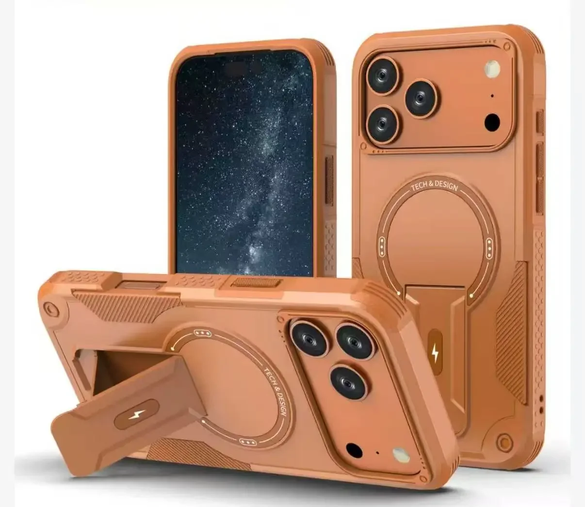 

Роскошный невидимый чехол для телефона с подставкой Magsafe для IPhone 17, 16, 15, 14, 11, 13, 12 Pro Max Plus, жесткий чехол с защитой от падения и беспроводной зарядкой