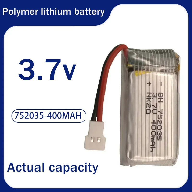 Lipo 3.7V 400mah Battery 752035 Battery and Charger Combination for Hubsan X4 H107 H107L H107D JD385 JD388 RC Drone Batteries