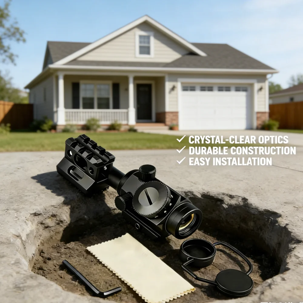 

Reflex Optic Sight Waterproof Shockproof Fog-Proof with 1 Inch Riser Mount