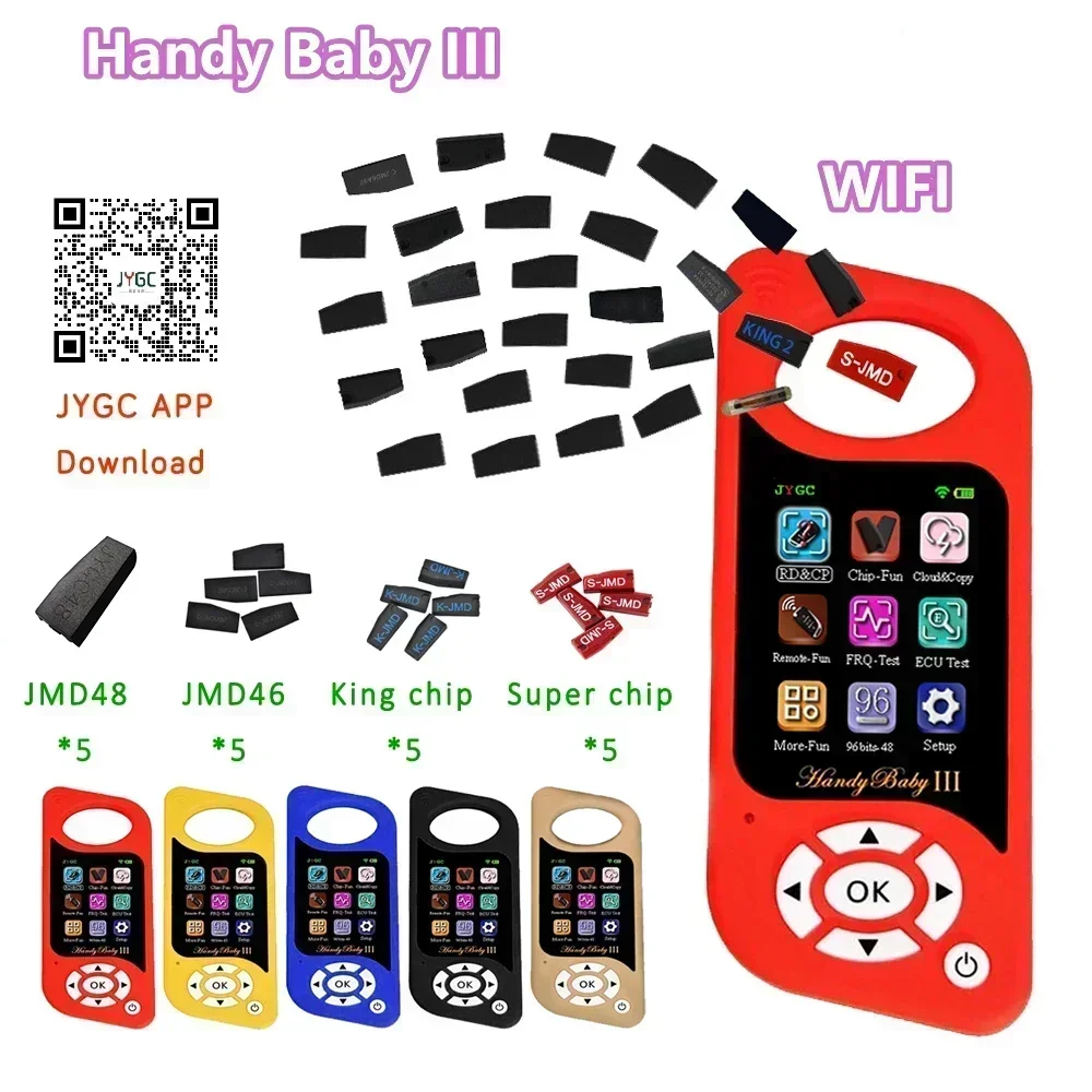 2023 JYGC JMD Handy Baby III Car Key Copier Auto Key Programmer for 4D/46/48/G/KING/Red Chip Copy 96bit 48 Chip Multi-language