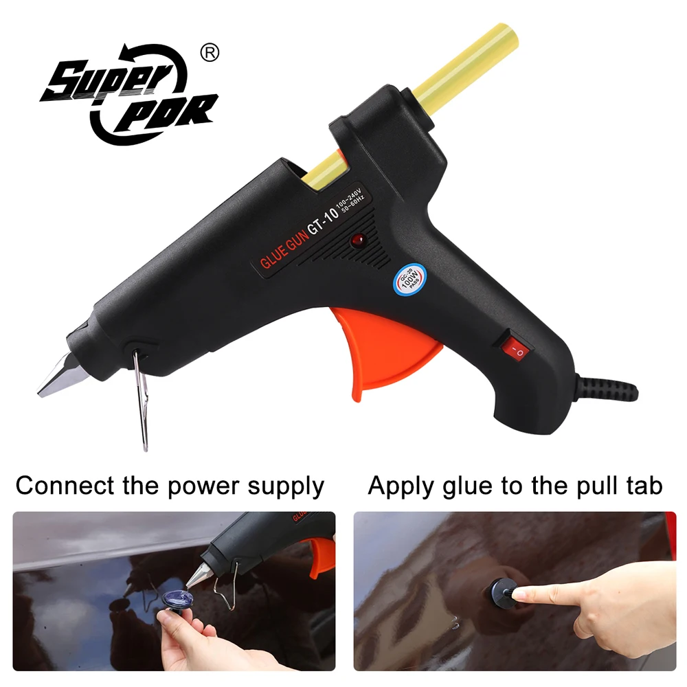 100W Hot Melt Glue Gun with Temperature Control for Home DIY Industrial Manufacture Use 11mm Glue Sticks 100-240V PDR Kits