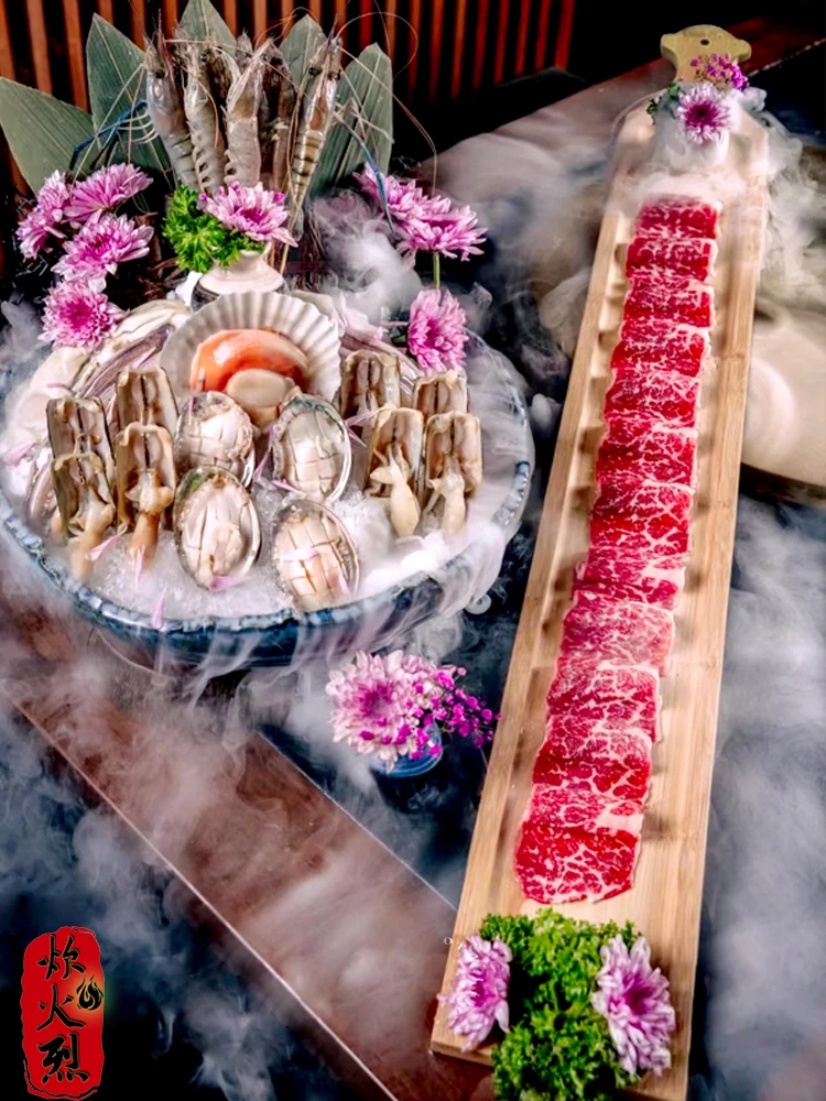 

Hand Cut Bamboo Plate for Hot Pot Restaurant abu Beef Lamb Roll Rectangular Dining Plate Chinese Sle Polied Fini