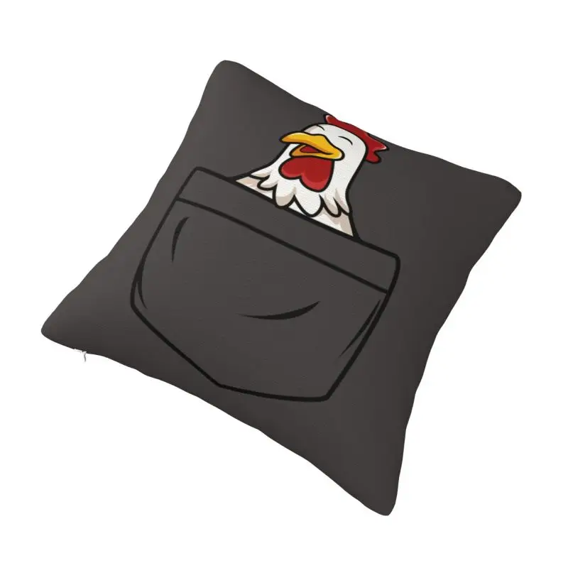 Custom Pocket Animal Rooster Cushion Cover 40x40cm Cartoon Chicken Velvet Modern Throw Pillow