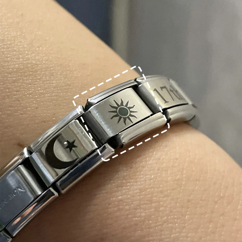 Bransoletka ze stali nierdzewnej 9mm, włoskie charmsy, personalizacja, dostosowanie, sprzedaż hurtowa, koraliki DIY, biżuteria damska i męska, prezenty.