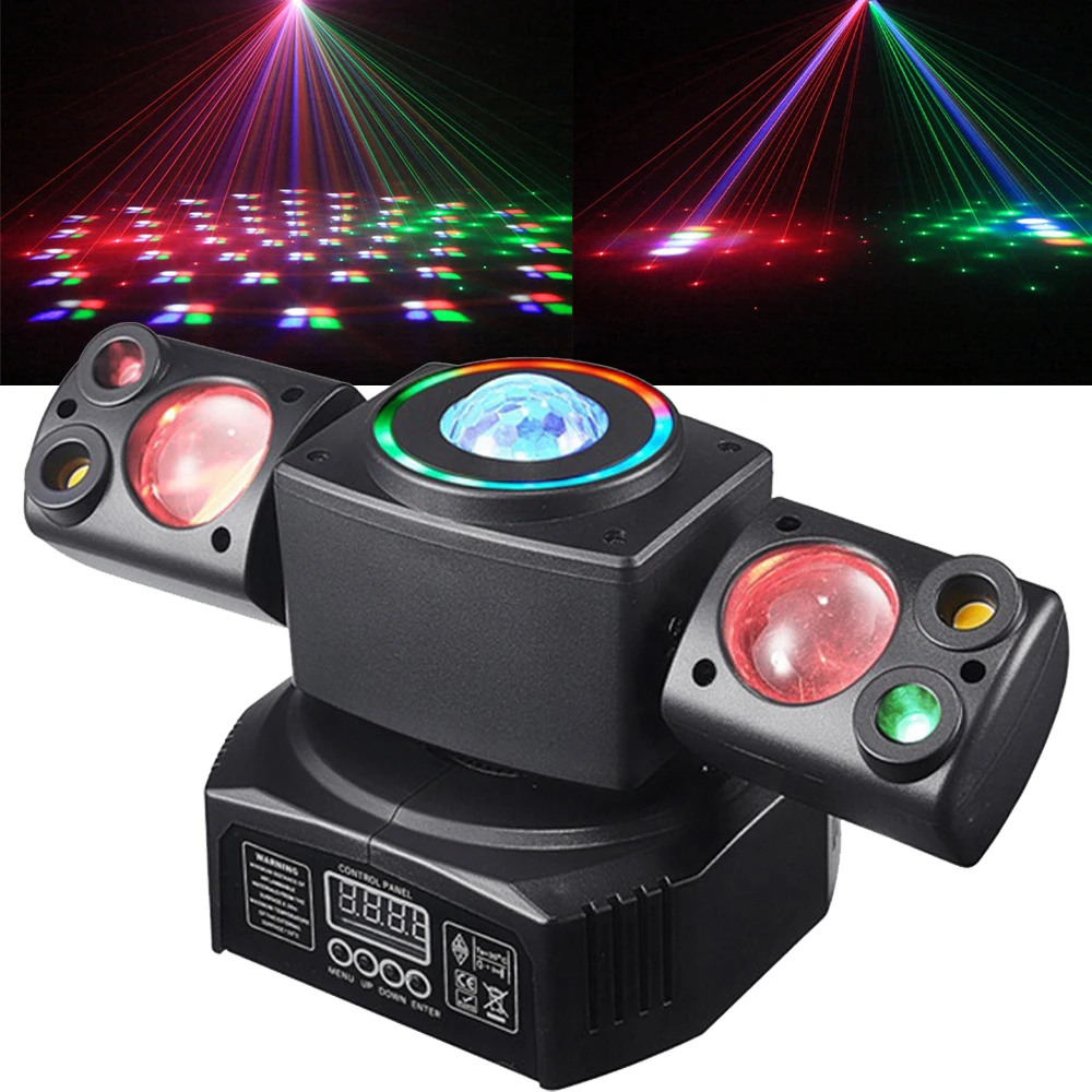 Disco Party Light LED Beam Light 5IN1 Effect Magic Ball Moving Head Lazer Light LED Strobe Lights Stage Strip Lights With Remote