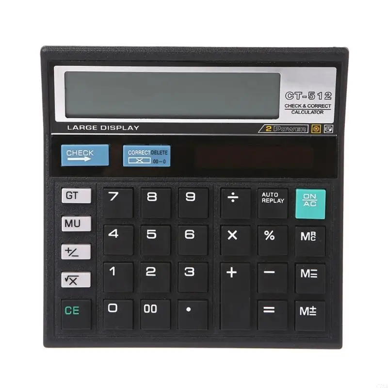 

Financial Accounting Tools 12-Digit Electronic Calculator with Battery +Solar Power for Home Office School Calculators