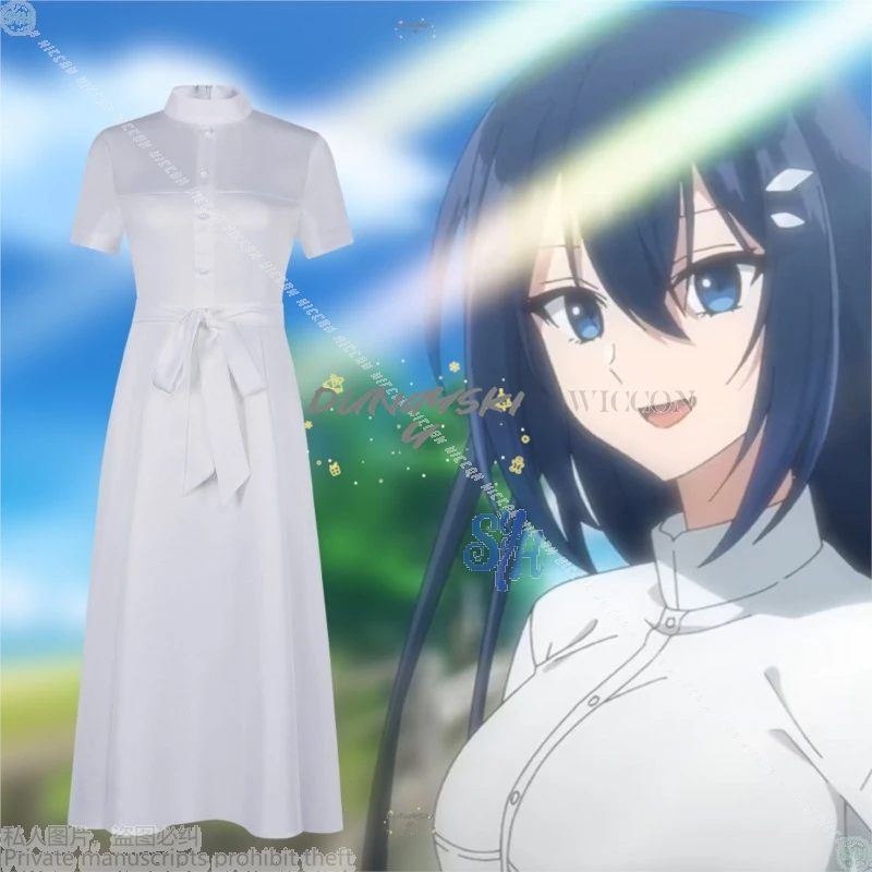 Oumi shiori cosplay traje novo anime este monstro quer me come branco longo kawaii lolita vestido 150cm longo bonito perucas dia das bruxas