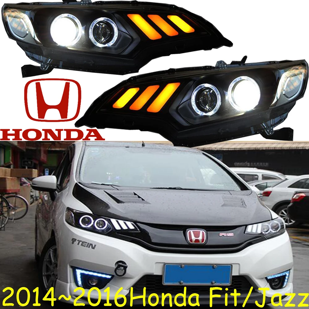 

2014 2015 2016y car bumper headlamp Fit Jazz headlight y LED DRL car accessories Jazz fit daytime light fog