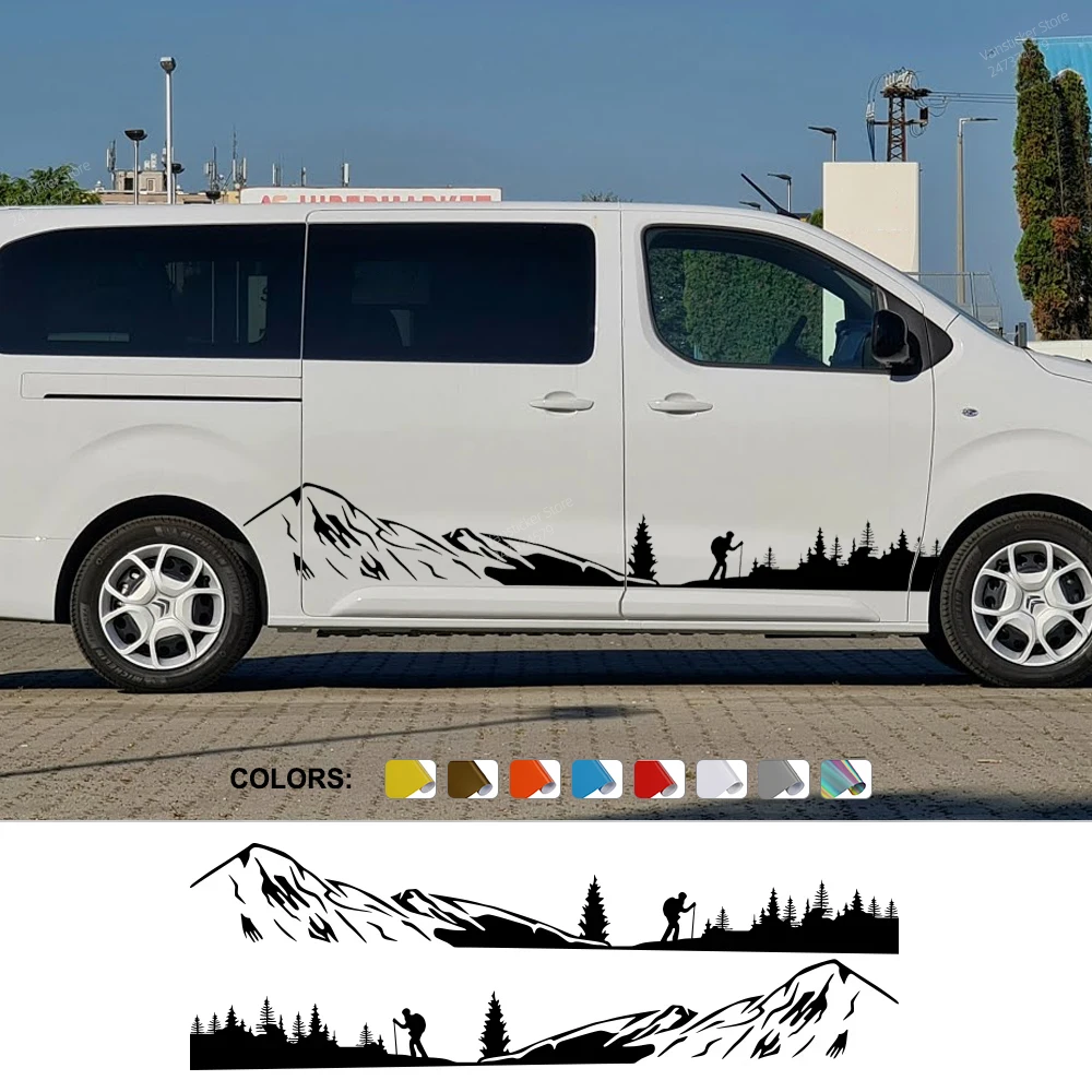 

Car Mountain Hiking Edition Stickers Van MPV Camper Minivan Decal Auto Tuning Accessories For Citroen Spacetourer E C4 XS M XL