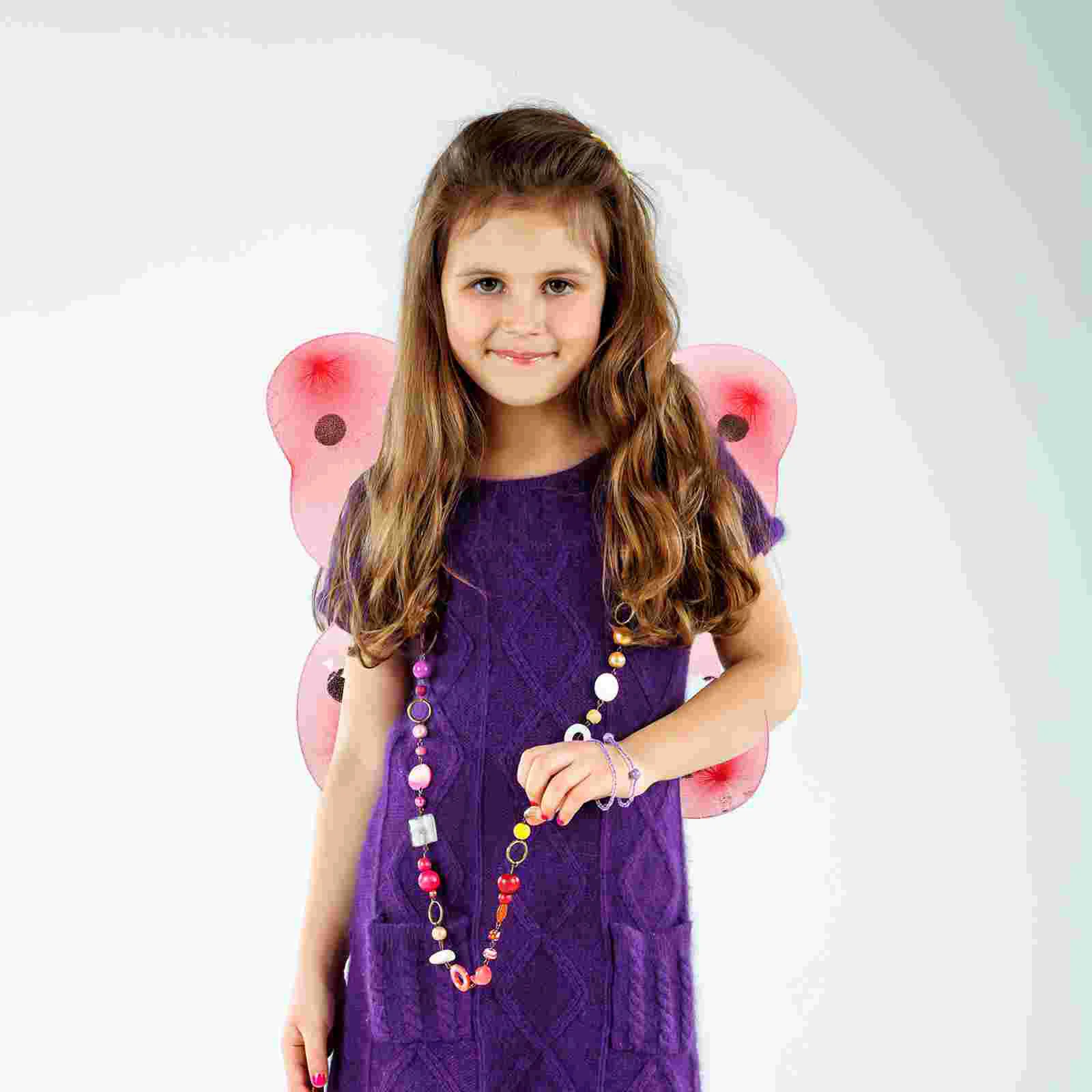 레드 블랙 골드 무당 벌레 날개 의상 소품 어린이를위한 코스프레 윙 장난감 파티 호의 참신 특별 사용 의상