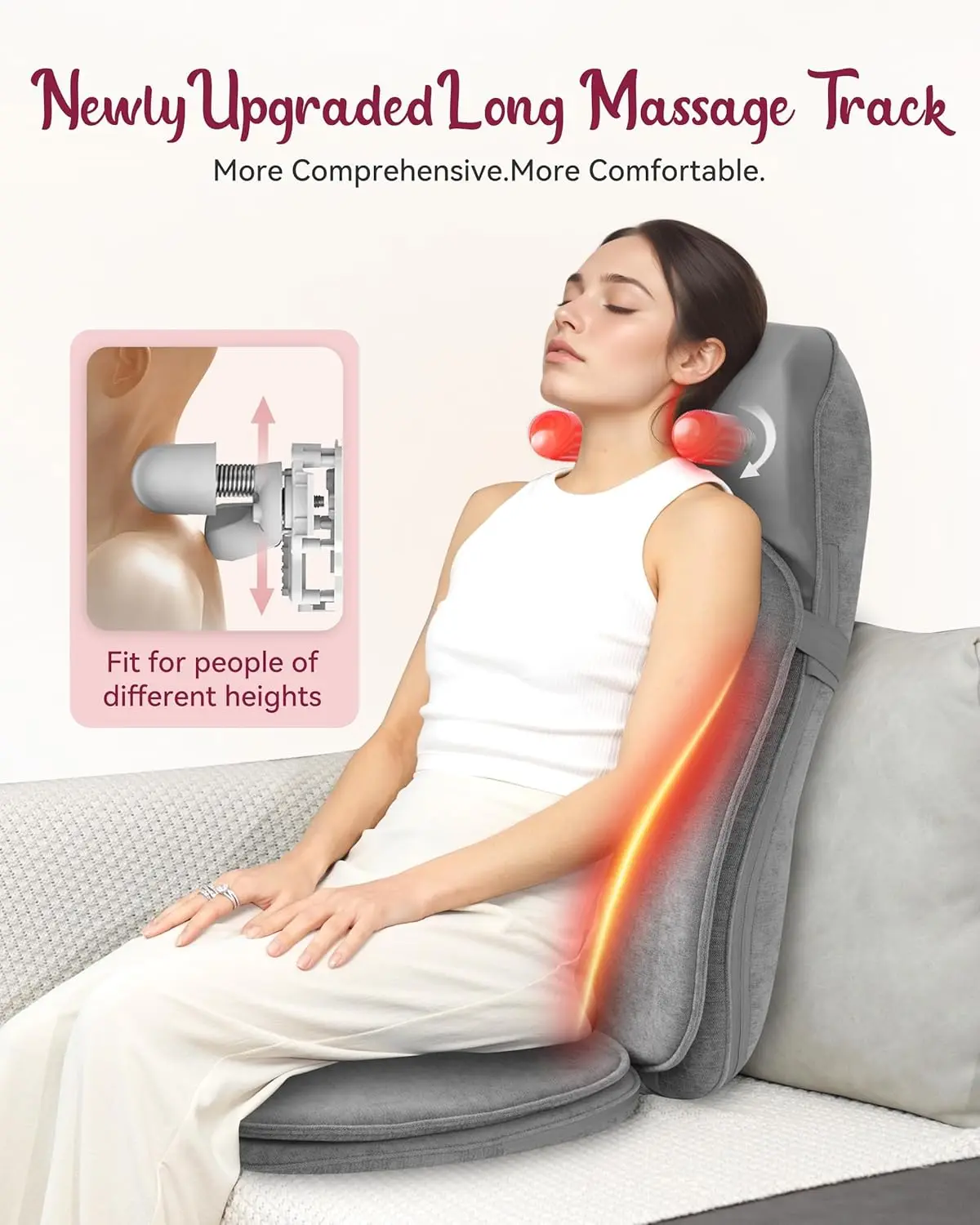 Therazzage Shiatsu Back And Neck Massager With Heat, Christmas Gifts For Women Dad, Kneading, Rolling, Vibration, Massage Seat