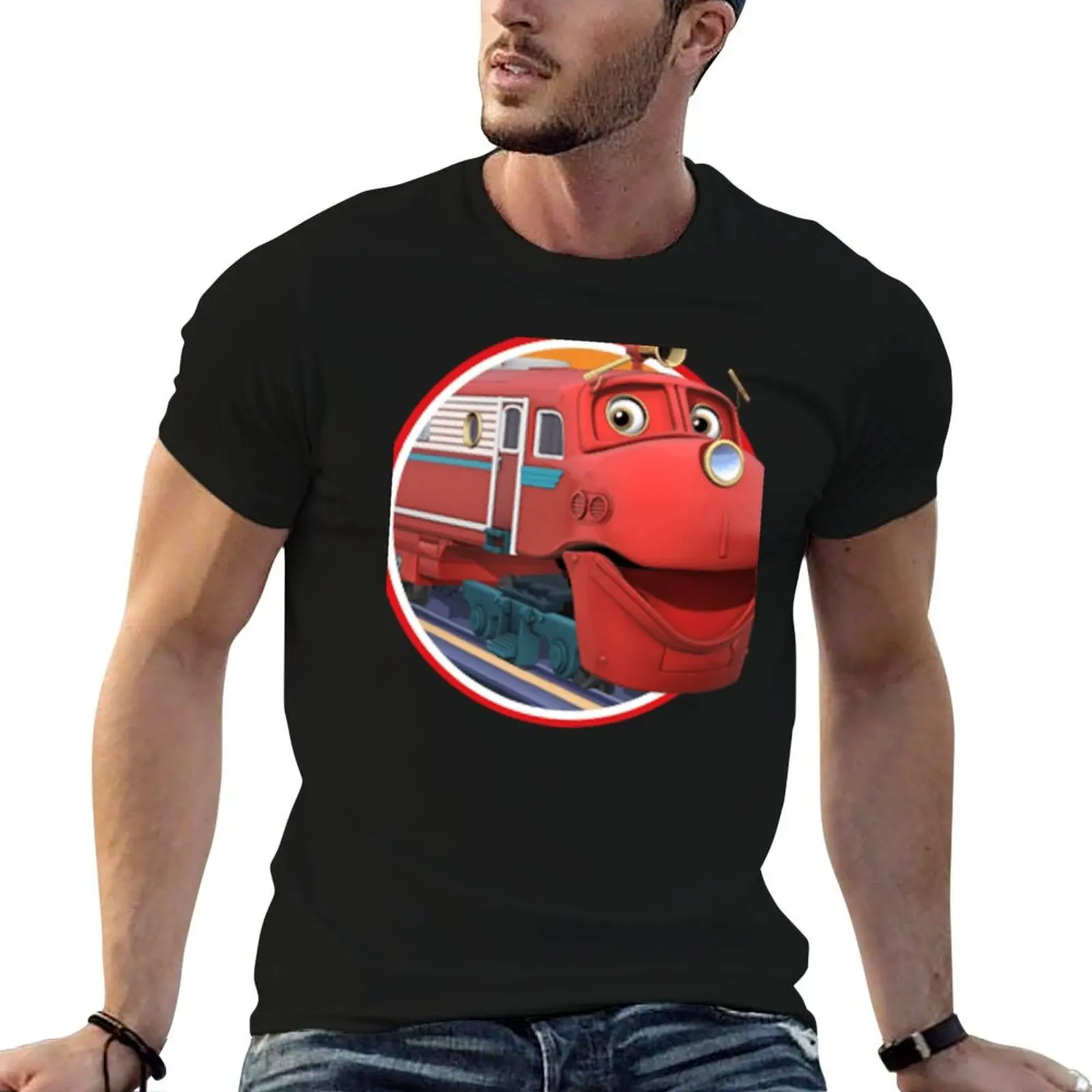 Camiseta Chuggington para hombre, camiseta de diseño, camiseta negra de algodón, camiseta lisa para hombre, paquete de camisetas de algodón 100%