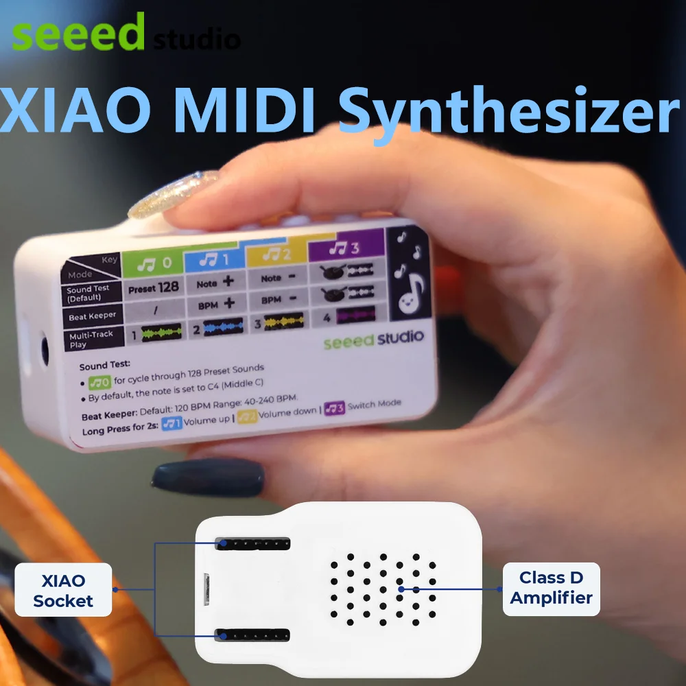 

Синтезатор Seeed XIAO MIDI, XIAO ESP32 C3 и чип MIDI SAM2695 со встроенным MIDI-источником звука и динамиком