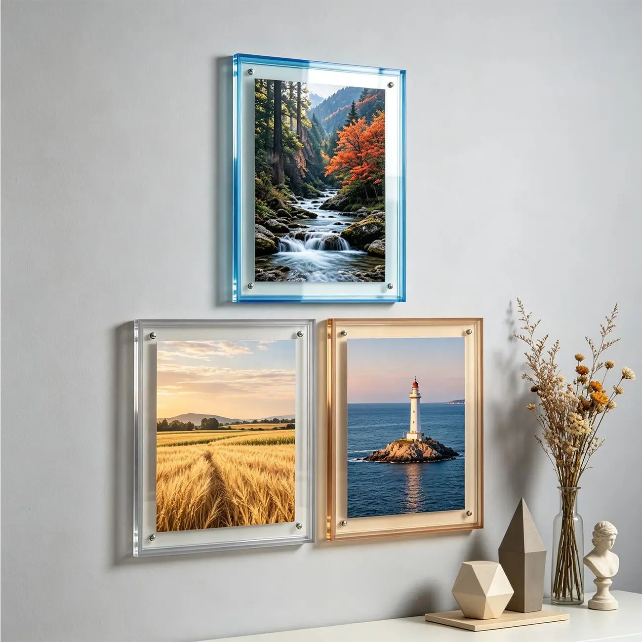 Oversized Color Acrylic Frame, Poster Wall Hanging Picture Frame Art Exhibition Wall, Wedding Decoration