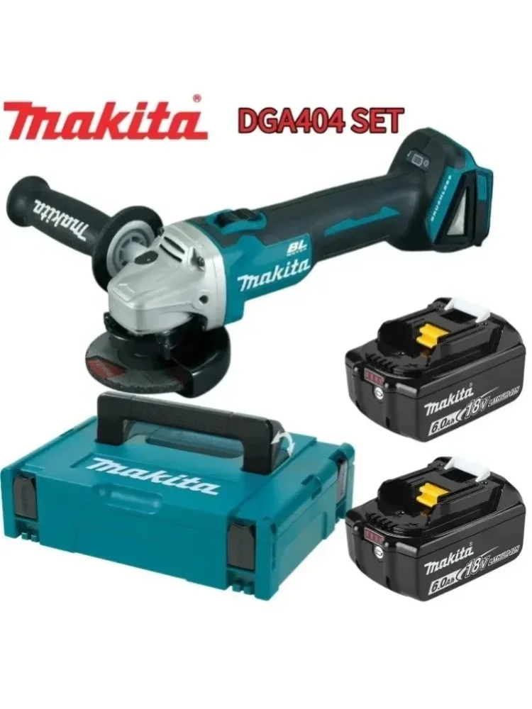 100% Makita 18V 125 DGA404 Bürstenloser Lithium-Akku-Winkelschleifer Wiederaufladbare Schneidemaschine Hochleistungs-Poliermaschine