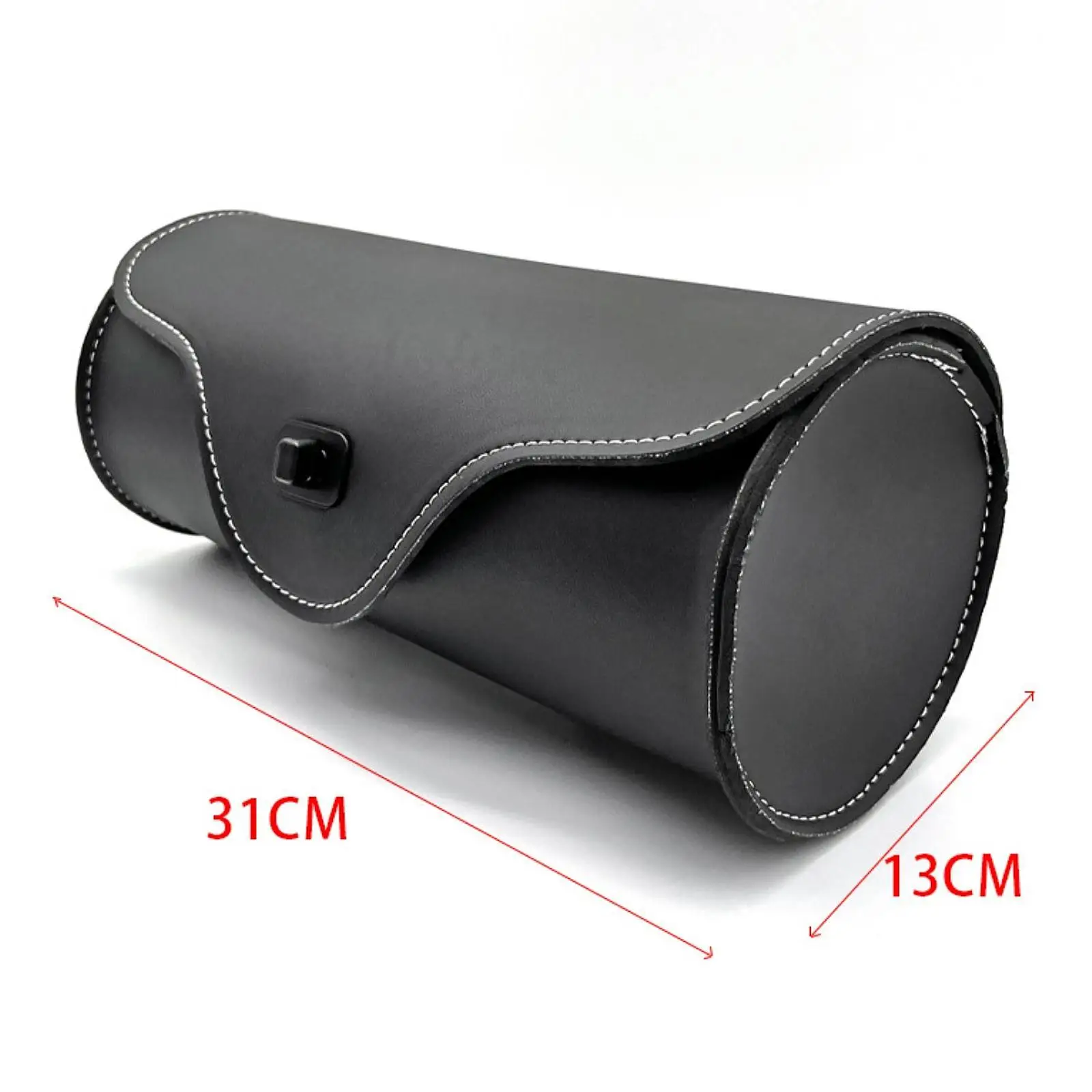 حقيبة شوكة الدراجة النارية من جلد البولي يوريثان العالمي، باللون الأسود سهلة التركيب #6