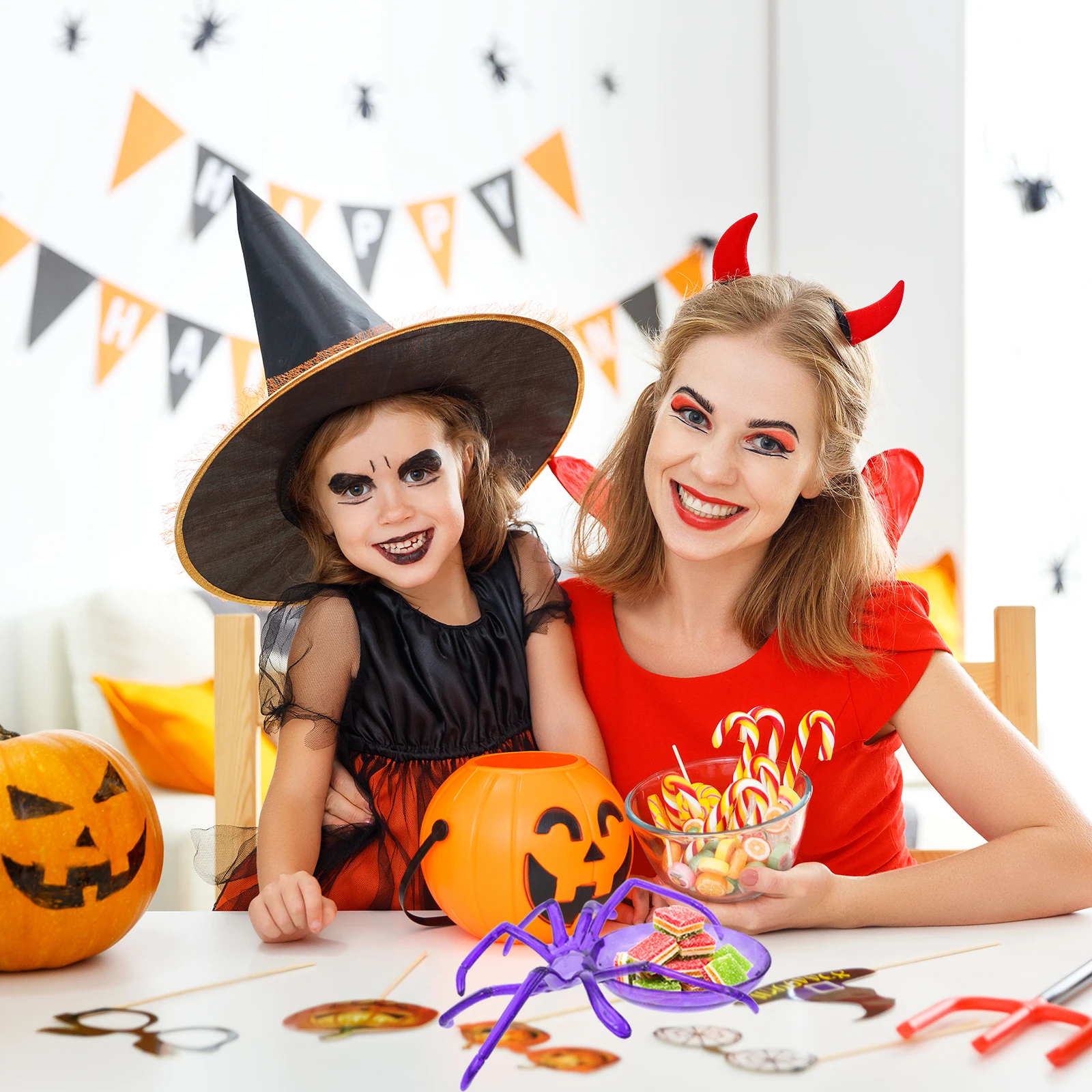 

Halloween Spider Webs Candy Plate Props Decorative Serving Tray Purple Bread Holder Office