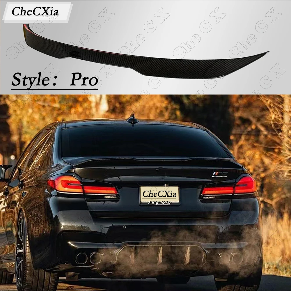 

For BMW 5 Series G30 G38 M5 525i 530i Type F90 M5 2017-2023 Por Style Rear Spoiler Wing ABS Car Carbon Fiber Look Rear Spoiler