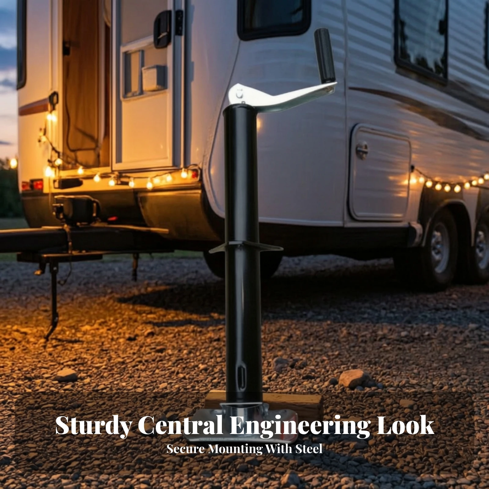 Top Wind Trailer Jack with Weld on Plate Heavy Duty Steel Construction for RV Towing