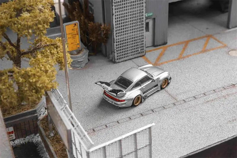 

Модель звезды 1:64 Rauh-Welt Widebody RWB993 High Wing, серебристый/черный, литые модели автомобилей ограниченного выпуска, подарки