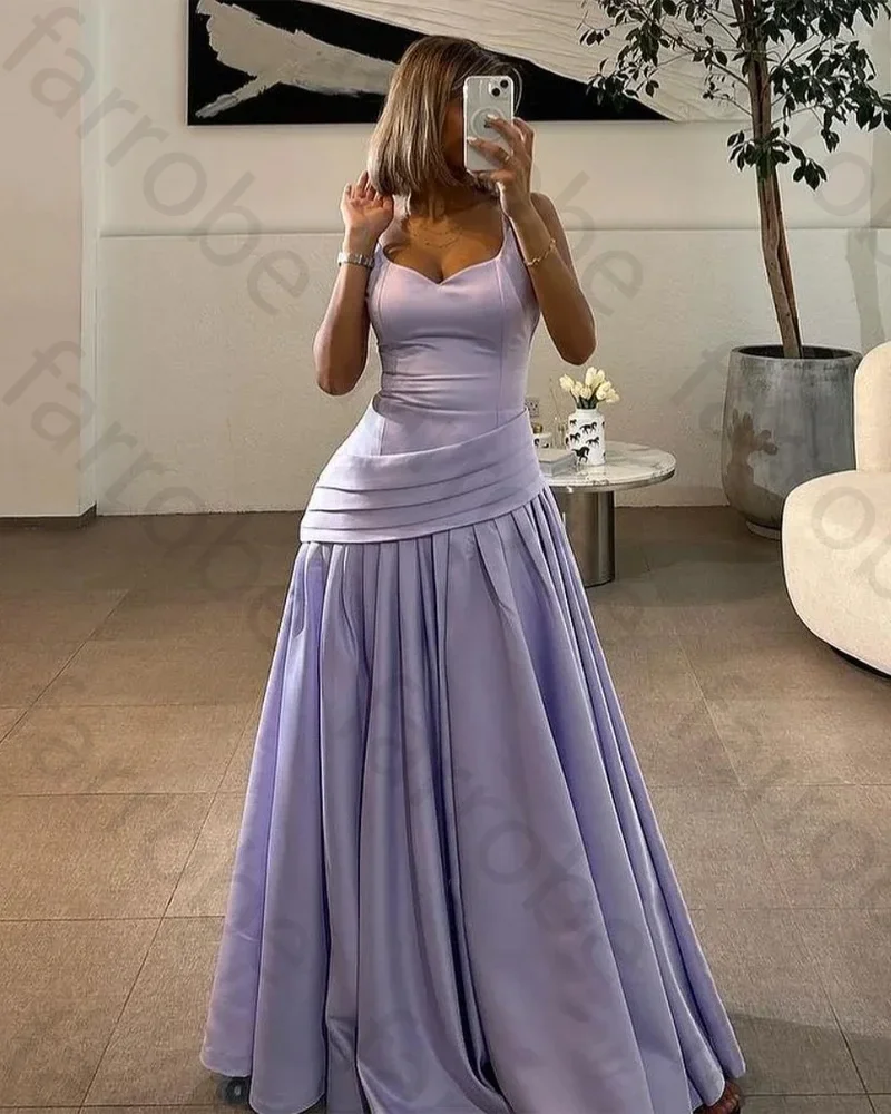 カスタマイズされたプリーツ A ラインスパゲッティストラップロングドレスホームカミングドレス絶妙な高品質パーティードレスイブニングドレス女性のための