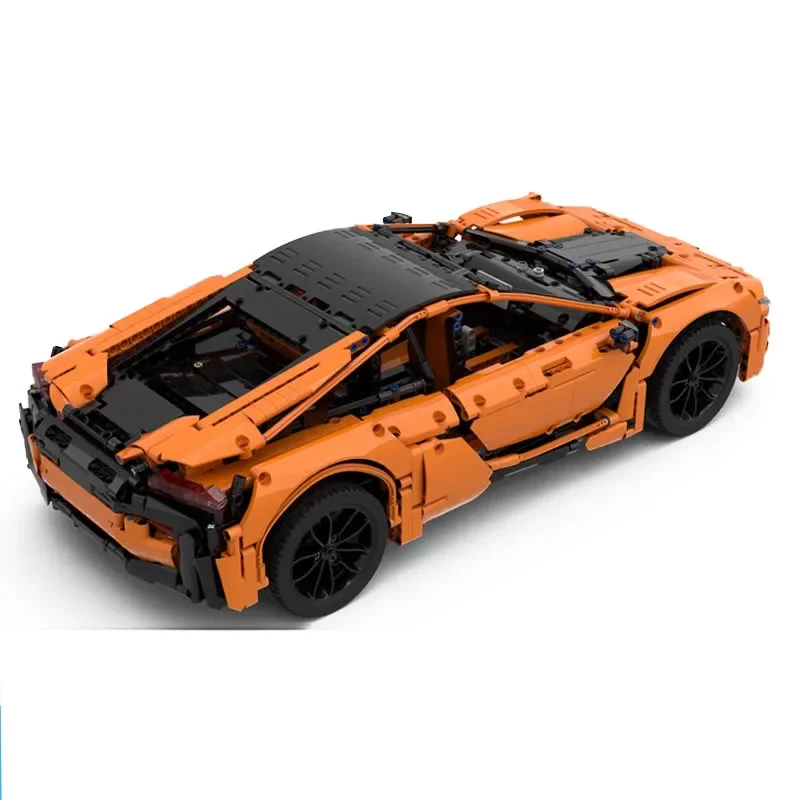 MOC-43958-coche deportivo con Control remoto para niños, Motor de potencia, bloques de construcción, regalos educativos de cumpleaños y Navidad