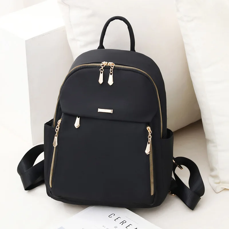 

Waterproof Teenage Bookbag Nylon Backpack Fashion Girl Backpack Women Shoulder Bag Black High School Schoolbag Women Backpack
