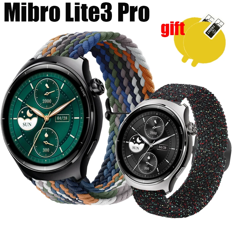 Bracelet de montre intelligente réglable 3 en 1 pour hommes et femmes, bracelet souple, bande en nylon, ceinture de montre intelligente, bracelet, film protecteur d'écran, ATA, BRO LITE3 PRO