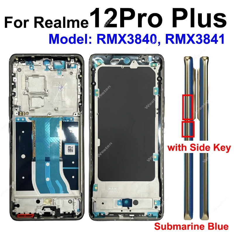 For Realme P1 Pro 12Pro 12 Pro Plus 12X 5G Middle Housing Middle Frame Cover Front LCD Display Screen Housing Frame Repair Parts view 5
