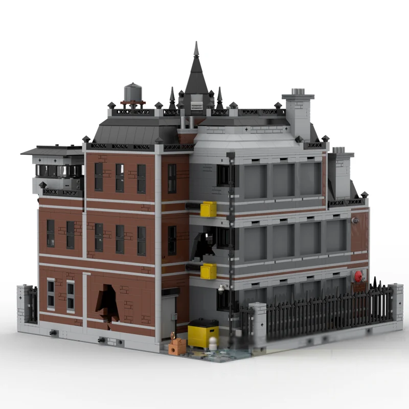 City Street View Model MOC Building Bricks Town Residential Villa Modular Technology Children Holiday Gifts Assemble Toys Suit