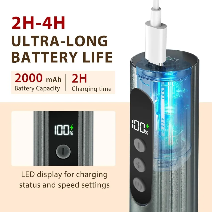 مبرد قدم كهربائي 2 في 1 مع سرعة قابلة للتعديل و9 إعدادات للسرعة لإزالة مسامير القدم الفعالة تتضمن أقراص ورق الصنفرة و