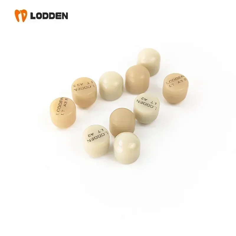 LODDEN Press Glass Ceramic Ingots Dental Disilicate Lithium Block 5 Pieces Pressing for Ultra-thin Veneer HT/LT A1-BL4