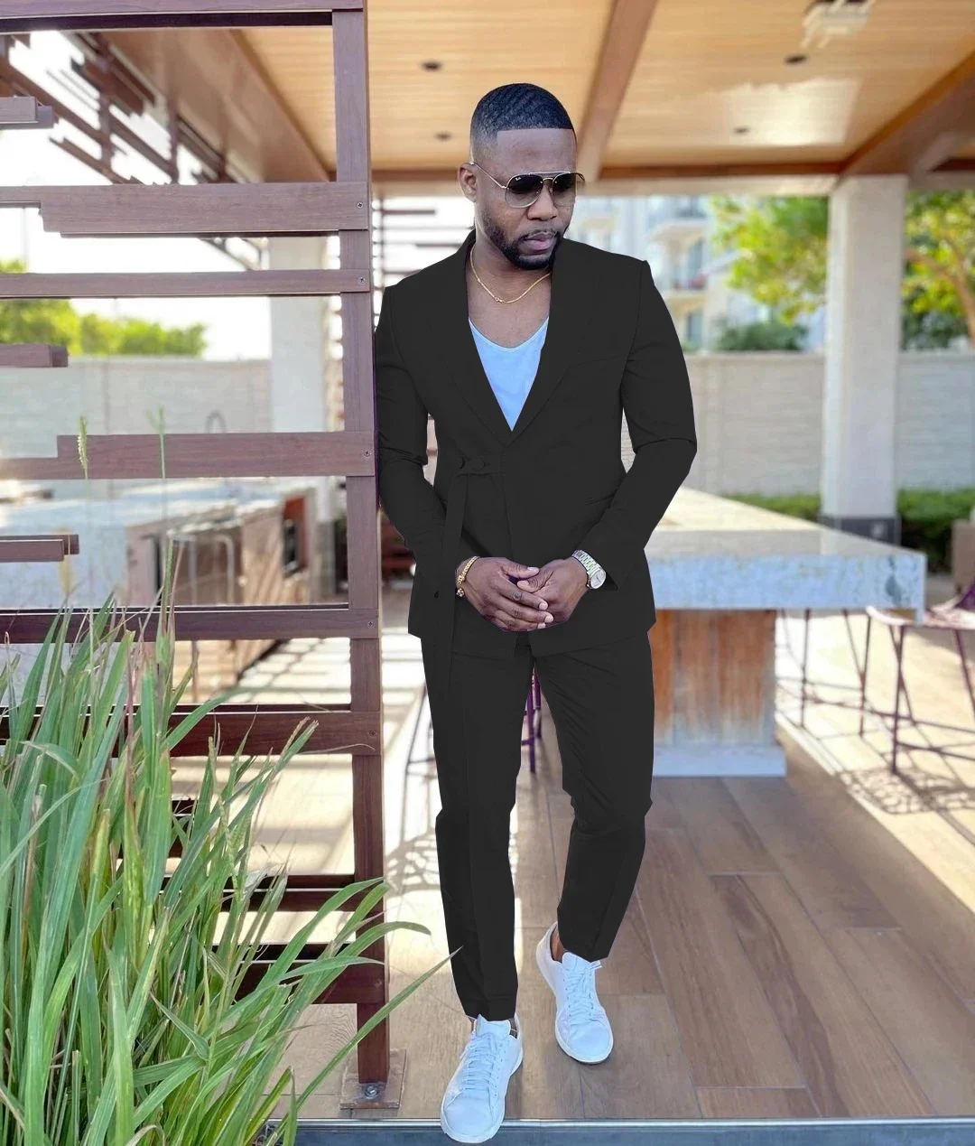 Ternos masculinos casuais, slim fit, roupas masculinas, feitos sob encomenda, 2 peças, jaqueta, calças, elegante, conjunto completo, traje homme,