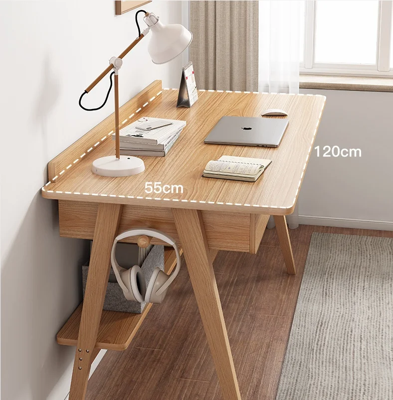 !@Factory Sales Modernity Home Computer Desk Small Solid Wood with Convertible Metal Drawers