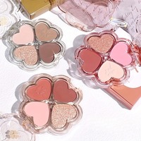 Clover Eyeshadow Palette Highlight Four-color Dreamy Eye Makeup Fine Pearlescent Eye Shadow Eye Shadow All In One Palette Blush