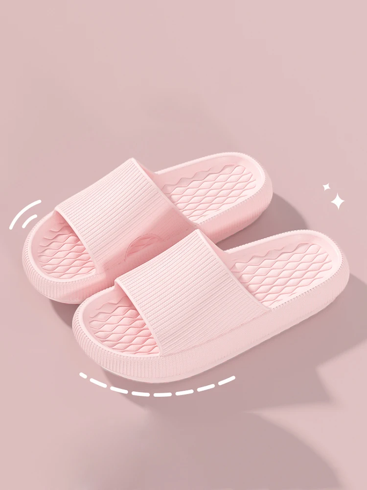 A pair of comfortable slippers with thickened soles, non slip and wear-resistant