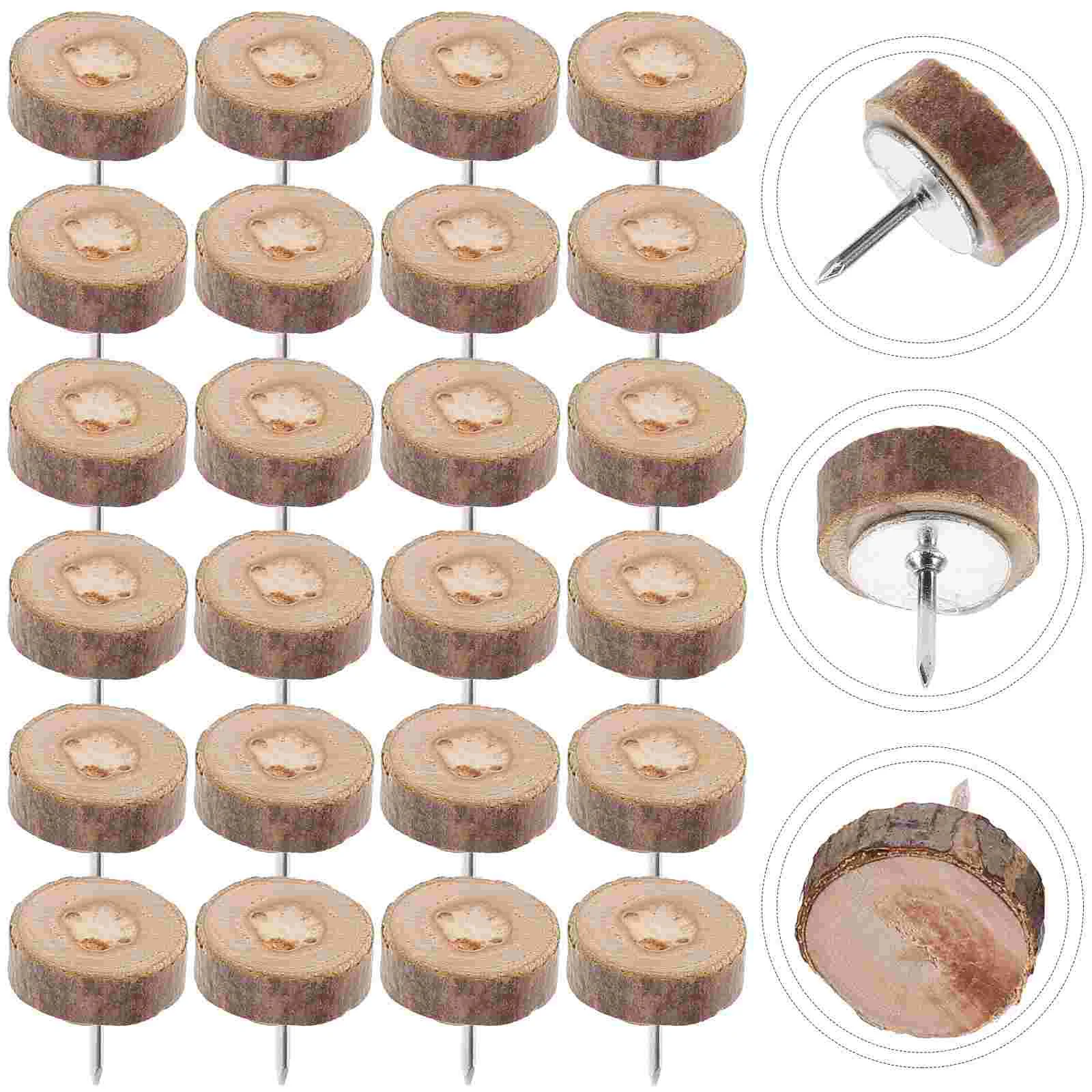 

100 Pcs Decorative Cute Pushpin Pine Chip Message Board Tack for Wall Cork Nails Metal Hooks