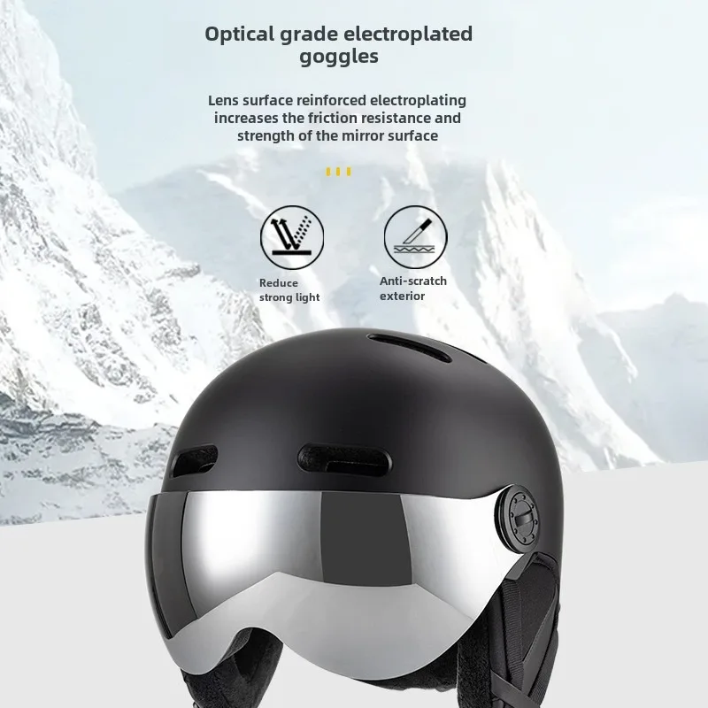 New outdoor ski helmet snow goggles integrated men's and women's sports ski skating snow helmet snowboard warm and safe