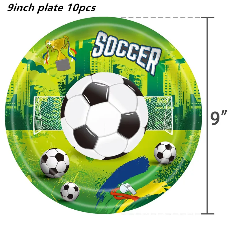 Fußball Fußball Geburtstag Party Dekoration Einweg Geschirr Tischdecke Ballon Banner Kuchen Topper Geschenk Kind Spiel Party Supplie – Detail 2