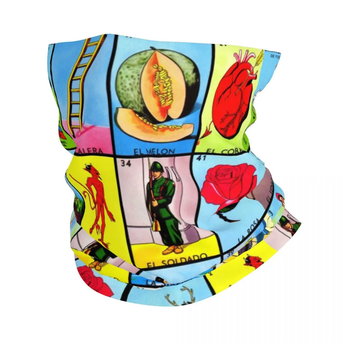 Custom Loteria Card Mexican Bingo Lottery Bandana Neck Warmer Women Men Winter Ski Tube Scarf Gaiter Face Cover