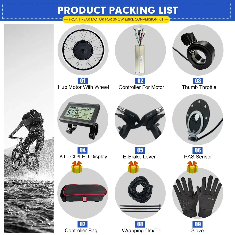 EBike Conversion Kit 36V 350W 500W 48V 1000W 1500W 2000W EBike Bürstenlosen vorne Hinten Nabe Motorrad Rad Kit Bicicleta Electrica