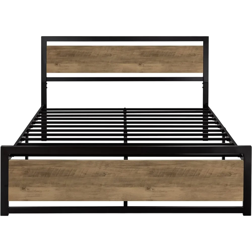 

Queen Bed Frame With Headboard Bedroom Beds Heavy Duty Metal Platform Bed Frame With Strong Support Stable Mattress Foundation