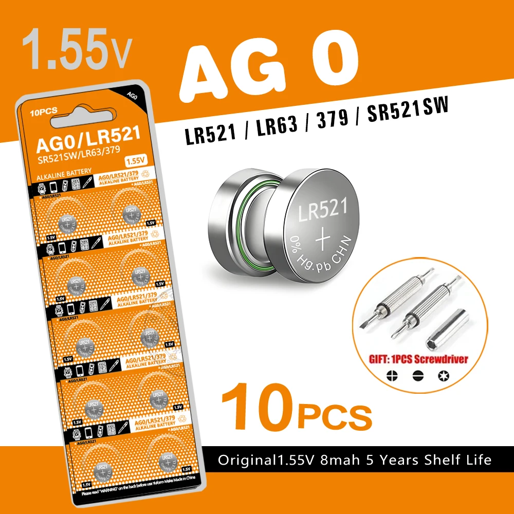 10Pcs AG4 Battery AG0 AG1 AG2 AG3 AG4 AG5 AG6 Button Cell Coin LR41 377 364 371 SR621SW Alkaline Battery For Clock Electronic
