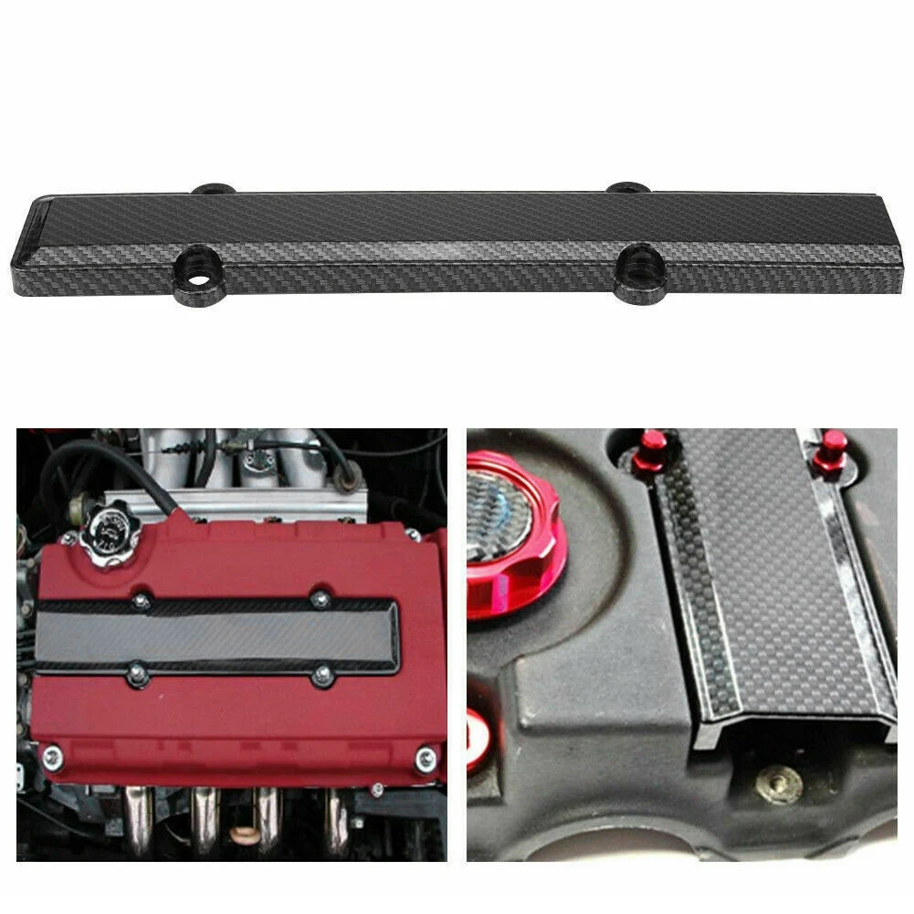 Carbon Fiber Look Engine Valve Spark Plug Cover Trim Fit for Honda B18 B16 B Series