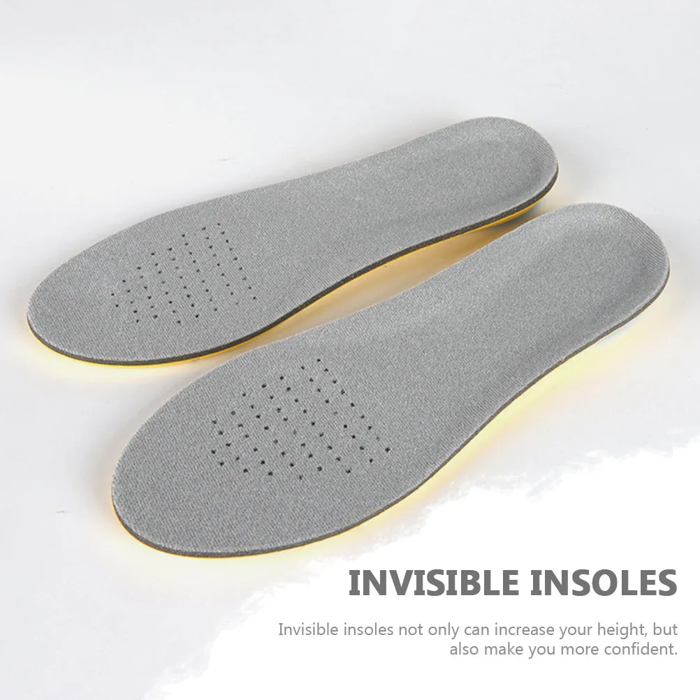 

Insole High Elastic Breathable Shoe Pads Sports Heightening Insoles of Foot Sweat Absorption Grey Inner Men and Women