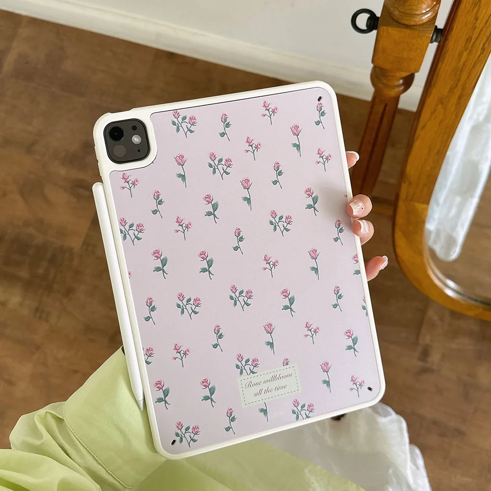 Pink Flower For iPad 11th Gen Case A16 iPad Pro 11 13 M4 2025 M3 iPad Air 13 Air 5 4 iPad 10th 9th 8 7 Mini A17 Pro 12.9 Cover