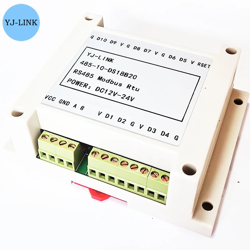 Module d'Acquisition de Température DS18B20, 10 Canaux RS485 Modbus de Communication