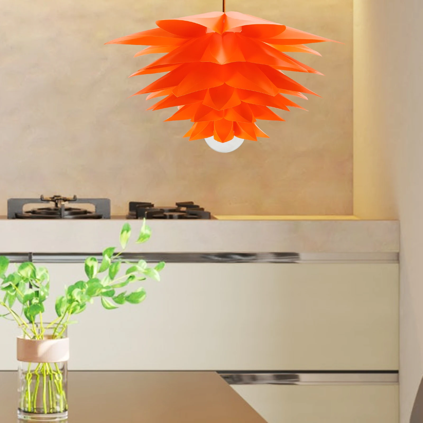 

Plastic Lampshade Lotus Chandelier White Cleaning Pendant Light Shade Desk Ceiling Fixture Decorative Lamp Ambient Lighting Home