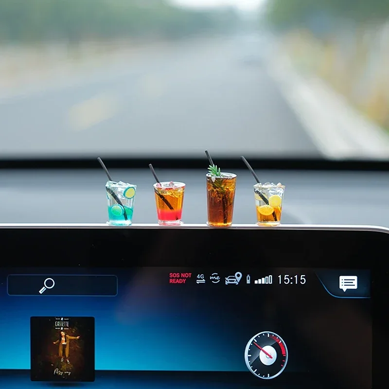 Cars Ornament Mini Beverage Cup Ice American Coffee Ice Black Tea Healing Series Car Center Console Decorative Accessories